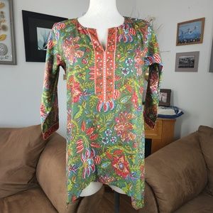 Exclusively for Signals Women's Cotton Sharkbite Boho Tunic Top Size Medium